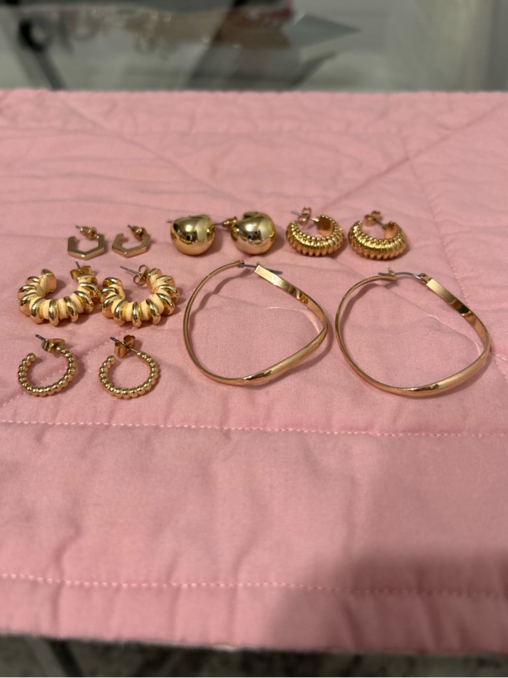 Gold Tone Women’s Earring Set – Multi-Style Hoop Bundle